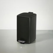 Cubo de basura cuadrado de 20 litros de metal negro mate antihuellas
