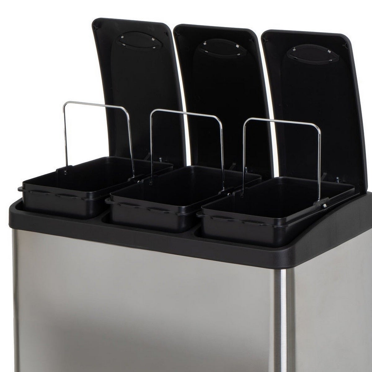 Cubo de basura para reciclaje de 3 compartimentos de 8 litros