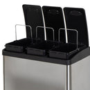 Papelera de reciclaje de 3x8 litros de acero inoxidable