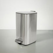 Cubo de basura cuadrado de 20 litros de acero inoxidable plateado