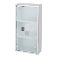 Armario Botiquin de Acero Inoxidable y Cristal 30x12x60 cm