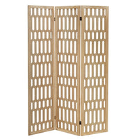 Biombo de madera de paulonia con diseño de hexágonos de 120x170 cm