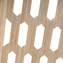 Biombo de madera de paulonia con diseño de hexágonos de 120x170 cm