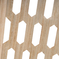 Biombo de madera de paulonia con diseño de hexágonos de 120x170 cm