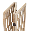 Biombo de madera de paulonia con diseño de hexágonos de 120x170 cm