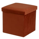 Puf arcón plegable color rojo para almacenaje con tapa de 38x38x38cm