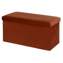 Puf arcón plegable color rojo para almacenaje con tapa de 76x38x38cm
