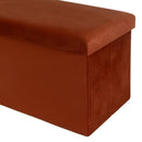 Puf arcón plegable color rojo para almacenaje con tapa de 76x38x38cm