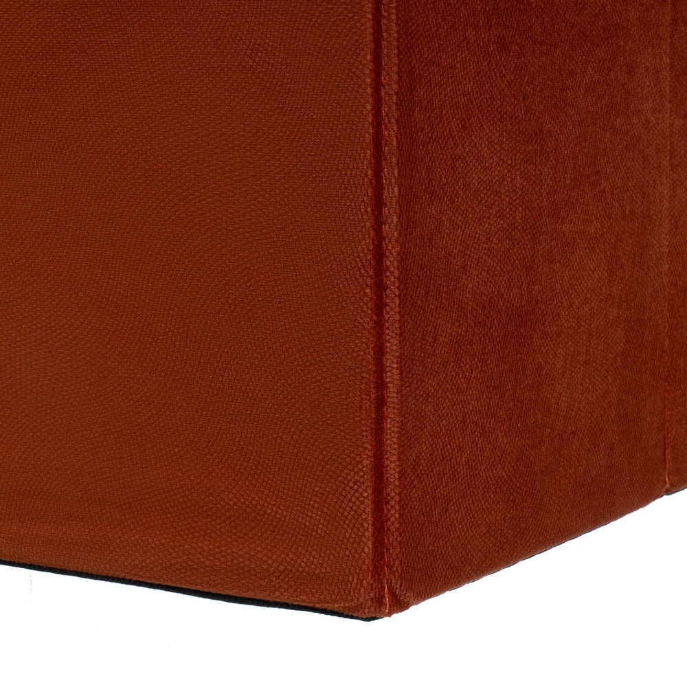 Puf arcón plegable color rojo para almacenaje con tapa de 76x38x38cm
