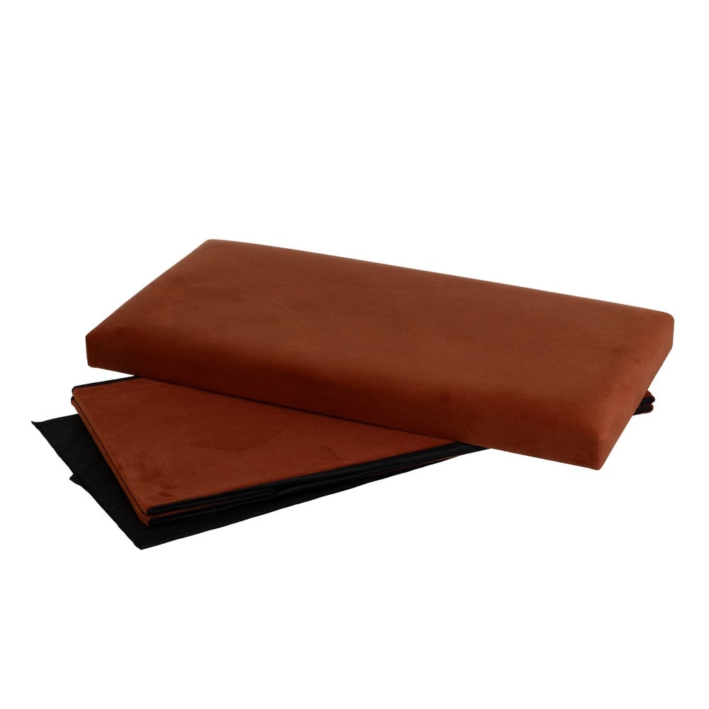 Puf arcón plegable color rojo para almacenaje con tapa de 76x38x38cm