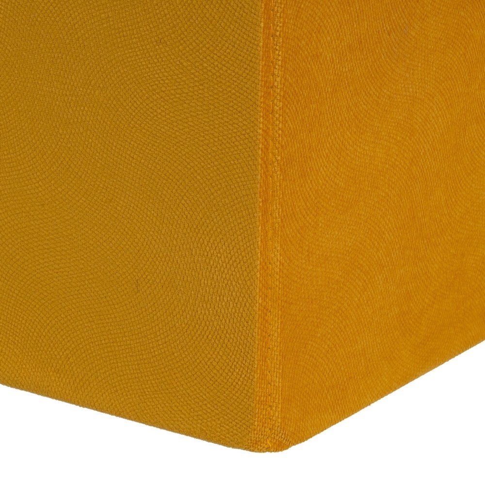 Puf arcón plegable color amarillo para almacenaje con tapa de 38x38x38cm