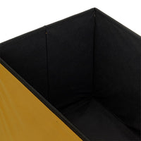 Puf arcón plegable color amarillo para almacenaje con tapa de 76x38x38cm