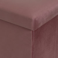 Puf arcón plegable color malva para almacenaje con tapa de 38x38x38cm