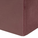 Puf arcón plegable color malva para almacenaje con tapa de 38x38x38cm