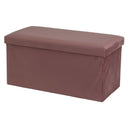 Puf arcón plegable color malva para almacenaje con tapa de 76x38x38cm