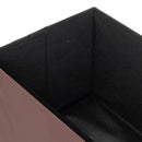 Puf arcón plegable color malva para almacenaje con tapa de 76x38x38cm