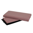 Puf arcón plegable color malva para almacenaje con tapa de 76x38x38cm