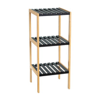 Estanteria de Bambú y Negro con 3 Baldas 34x33x80 cm