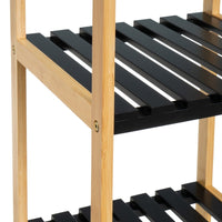 Estanteria de Bambú y Negro con 3 Baldas 34x33x80 cm