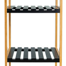 Estanteria de Bambú y Negro con 3 Baldas 34x33x80 cm