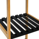 Estanteria de Bambú y Negro con 4 Baldas 34x33x110 cm