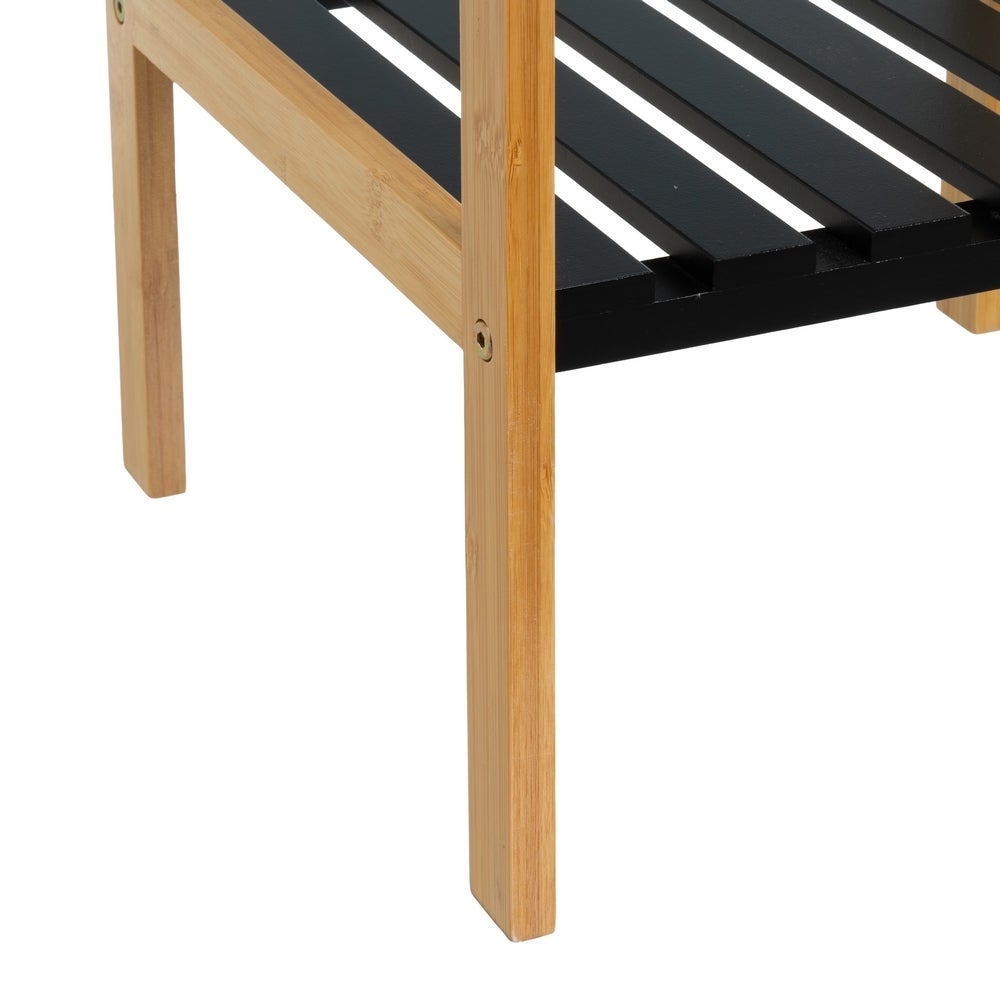 Estanteria de Bambú y Negro con 4 Baldas 34x33x110 cm