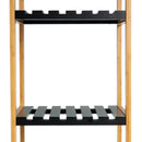 Estanteria de Bambú y Negro con 5 Baldas 34x33x140 cm