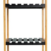 Estanteria de Bambú y Negro con 5 Baldas 34x33x140 cm
