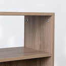 Consola Cube color roble con estante inferior de 90x30x75 cm