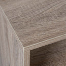 Consola Cube color roble con estante inferior de 90x30x75 cm