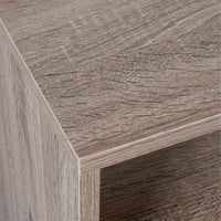 Consola Cube color roble con estante inferior de 90x30x75 cm