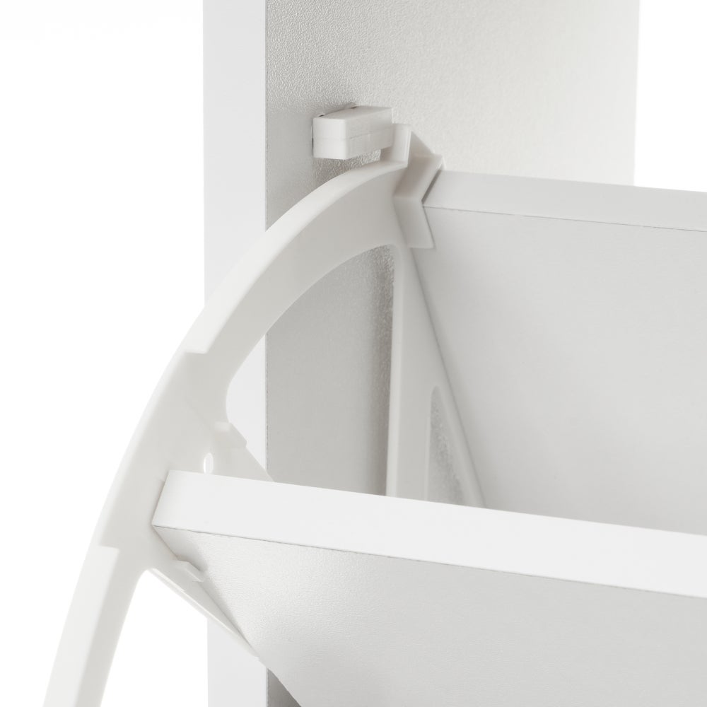 Zapatero de estilo moderno con cajón y 2 puertas blanco de 60x24x80 cm.