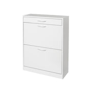 Zapatero de estilo moderno con cajón y 2 puertas blanco de 60x24x80 cm.