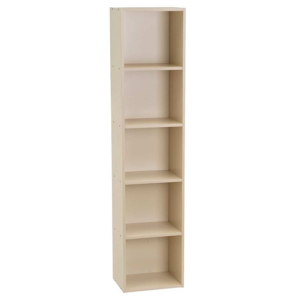Estantería Mei de 5 baldas beige de 30x24x132 cm en tablero laminado hpl