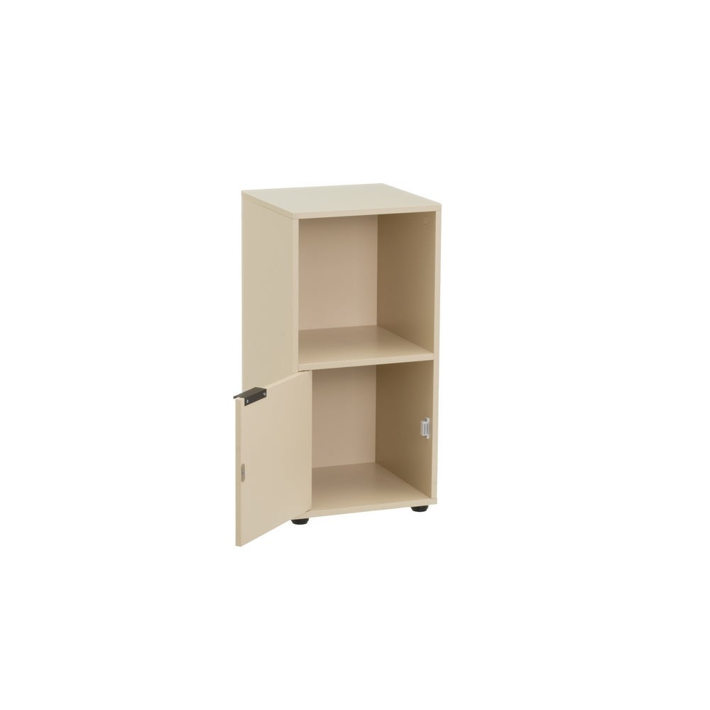Mesita Mei con 1 puerta beige de 31x29x61 cm en tablero laminado hpl