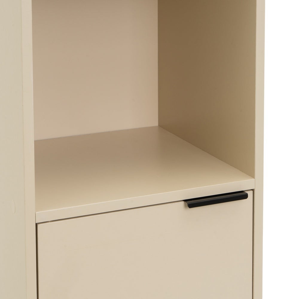 Mesita Mei con 1 puerta beige de 31x29x61 cm en tablero laminado hpl