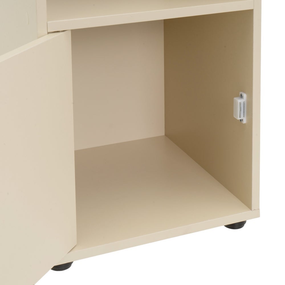 Mesita Mei con 1 puerta beige de 31x29x61 cm en tablero laminado hpl