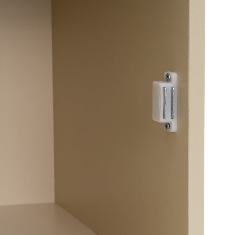 Mesita Mei con 1 puerta beige de 31x29x61 cm en tablero laminado hpl