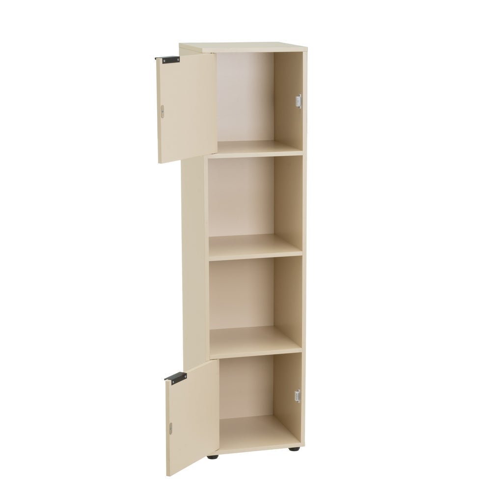 Estantería Mei con 2 puertas beige de 30x29x119 cm en tablero laminado hpl