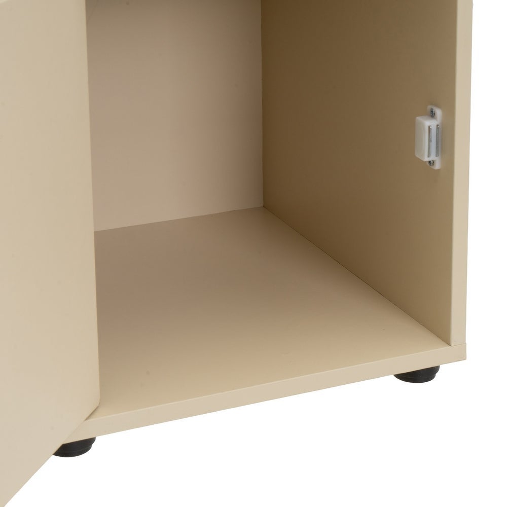 Estantería Mei con 2 puertas beige de 30x29x119 cm en tablero laminado hpl