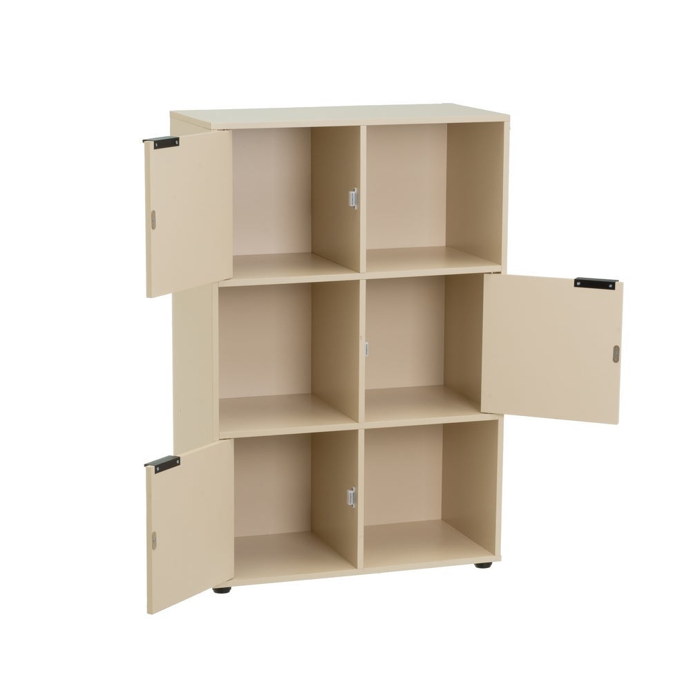 Estanteria Mei con 3 Puertas Beige 60x29x90 cm