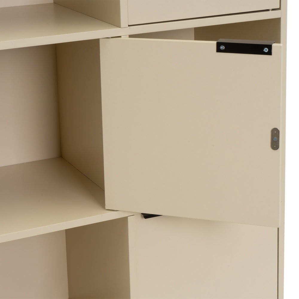 Estanteria Mei con 5 Puertas Beige 89x29x90 cm