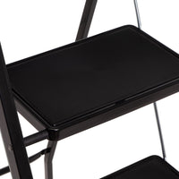 Escalera plegable de 4 peldaños antideslizante negra