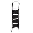 Escalera plegable de 4 peldaños antideslizante negra