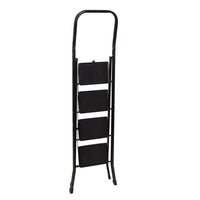 Escalera plegable de 4 peldaños antideslizante negra