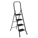 Escalera plegable de 4 peldaños antideslizante negra