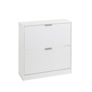 Zapatero con 2 puertas de tablero blanco de 74x24x82 cm para 12 pares
