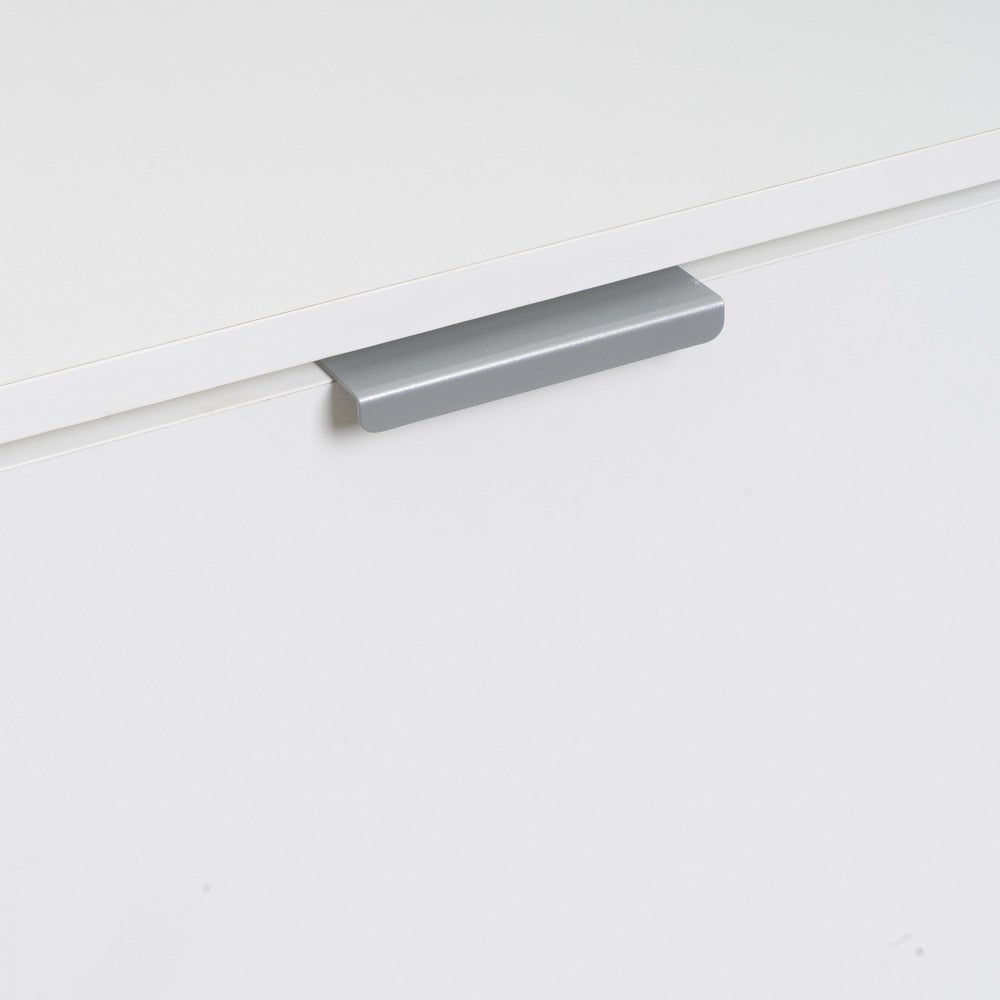 Zapatero estrecho blanco con 2 puertas abatibles de 74x24x82 cm