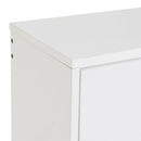 Zapatero estrecho blanco con 2 puertas abatibles de 74x24x82 cm