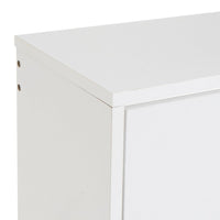 Zapatero estrecho blanco con 2 puertas abatibles de 74x24x82 cm